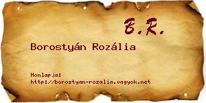Borostyán Rozália névjegykártya
